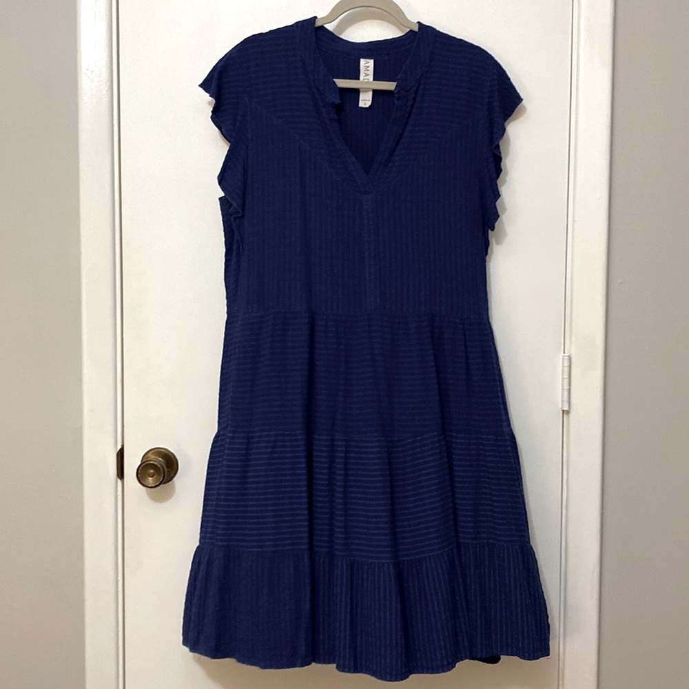 Anthropologie Blue Tired Dress
